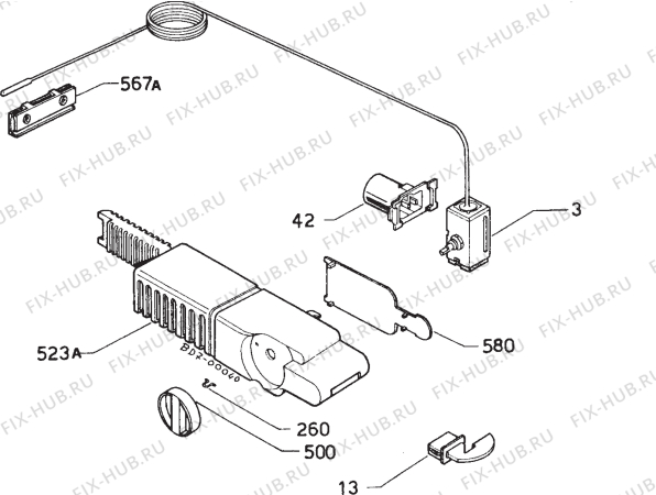 Взрыв-схема холодильника Zoppas PTD23W - Схема узла Refrigerator electrical equipment